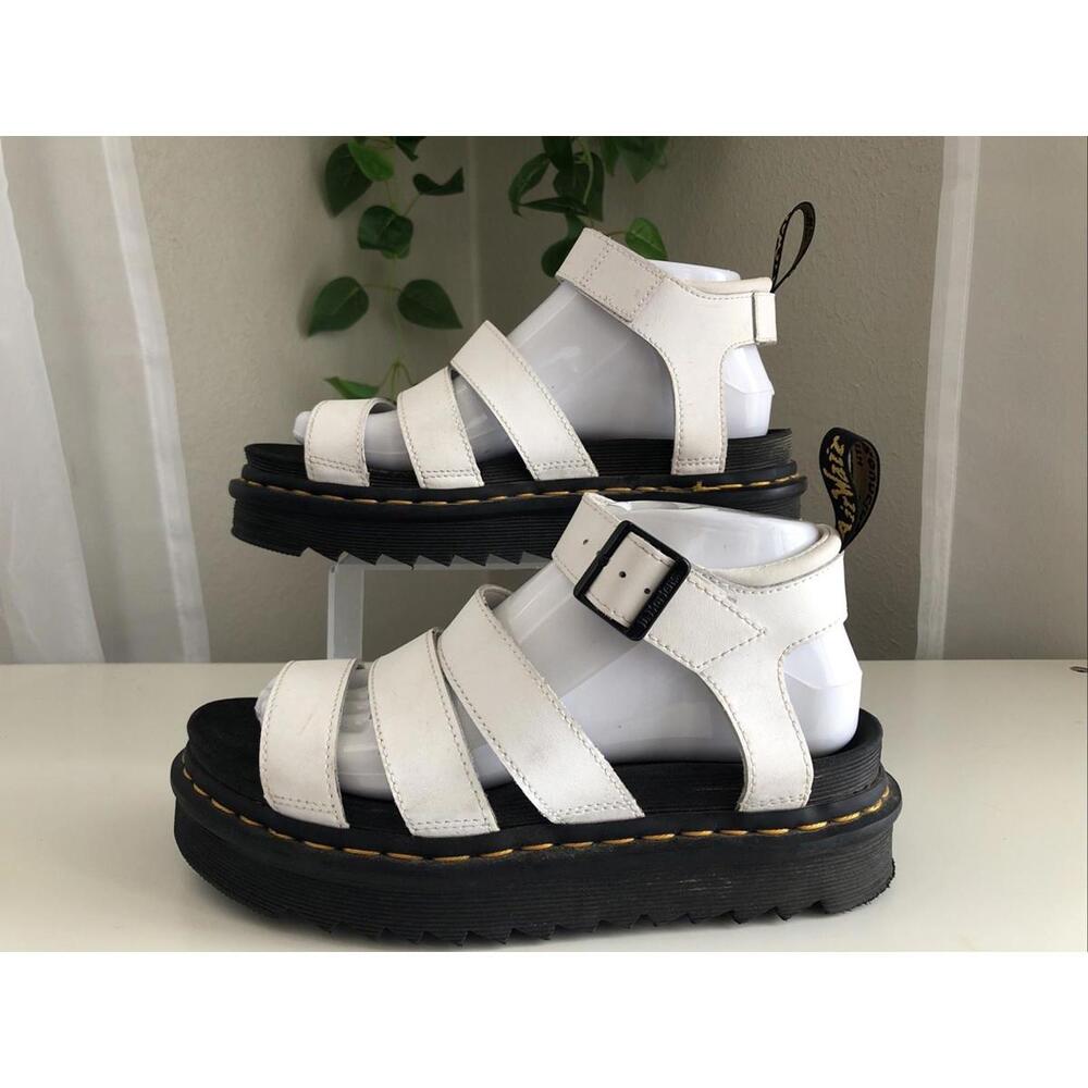 Dr.Martens Blaire Womens Size 7 EU 38 White Chunky Slide Strappy Air Wair P9